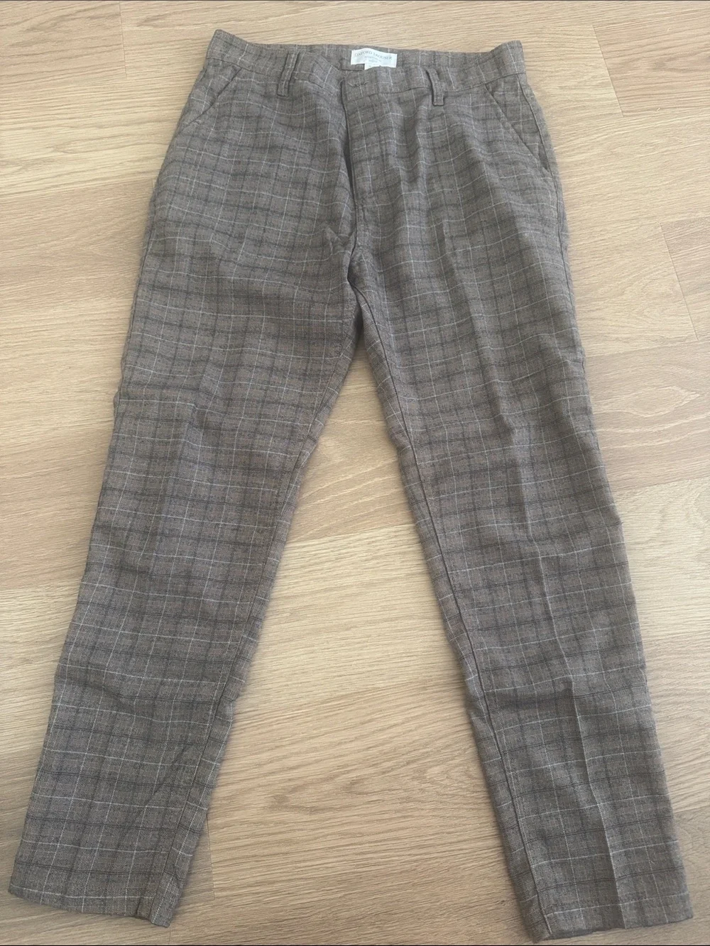 Cotton On Brown Plaid Slim Fit Men’s Chinos